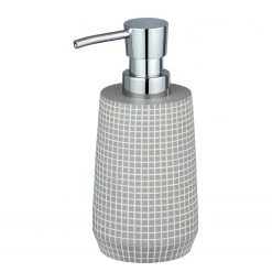 WENKO Distributeur de savon Ohrid - Polyrésine - Gris