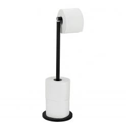 WENKO Porte papier toilette Cianorte - Acier - Noir