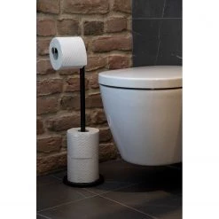 WENKO Porte papier toilette Cianorte - Acier - Noir -Accessoires de salle de bain Soldes 1000333156 220218 021 MOOD DETAILS P000000001000333156 mood