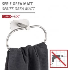WENKO Anneau porte-serviette Orea - acier inoxydable - Mat -Accessoires de salle de bain Soldes 1000333190 220218 032 DETAILS P000000001000333190