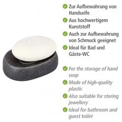 WENKO Porte-savon Puro - Polyrésine - Anthracite -Accessoires de salle de bain Soldes 1000333191 220218 050 DETAILS P000000001000333191