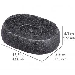 WENKO Porte-savon Puro - Polyrésine - Anthracite -Accessoires de salle de bain Soldes 1000333191 220218 500 SKETCH DETAILS P000000001000333191 sketch