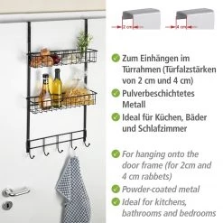 WENKO Étagère murale Eperny - Métal thermopoudré - Noir -Accessoires de salle de bain Soldes 1000333201 220218 036 DETAILS P000000001000333201
