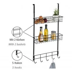 WENKO Étagère murale Eperny - Métal thermopoudré - Noir -Accessoires de salle de bain Soldes 1000333201 220218 037 DETAILS P000000001000333201