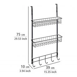 WENKO Étagère murale Eperny - Métal thermopoudré - Noir -Accessoires de salle de bain Soldes 1000333201 220218 500 SKETCH DETAILS P000000001000333201 sketch
