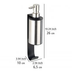 WENKO Distributeur de savon Telde - Acier inoxydable - Noir -Accessoires de salle de bain Soldes 1000333210 220218 500 SKETCH DETAILS P000000001000333210 sketch
