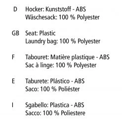 WENKO Tabouret de salle de bain Wing - ABS / Polyester - Gris -Accessoires de salle de bain Soldes 1000333212 220218 040 DETAILS P000000001000333212