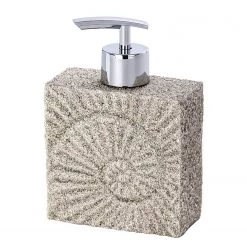 WENKO Distributeur de savon Fossil - Polyrésine - Beige