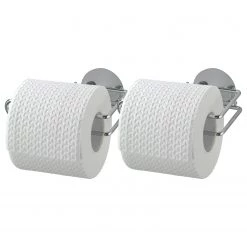 WENKO Porte papier toilette Creerin (lot de 2) - Acier - Argenté