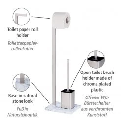 WENKO Ensemble WC Aprilia - Acier inoxydable - Blanc -Accessoires de salle de bain Soldes 1000333227 220218 034 DETAILS P000000001000333227