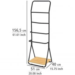 WENKO Porte-serviette Verona - Métal / Bambou - Noir -Accessoires de salle de bain Soldes 1000333229 220218 500 SKETCH DETAILS P000000001000333229 sketch