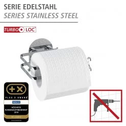WENKO Porte papier toilette Turbo-Loc Fireside - Acier inoxydable - Argenté -Accessoires de salle de bain Soldes 1000333255 220218 032 DETAILS P000000001000333255