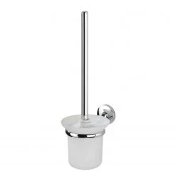 WENKO Brosse WC Cuba - Zinc moulé sous pression - Argenté