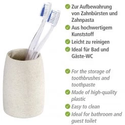 WENKO Verre à dents Goa - Beige -Accessoires de salle de bain Soldes 1000333277 220218 040 DETAILS P000000001000333277