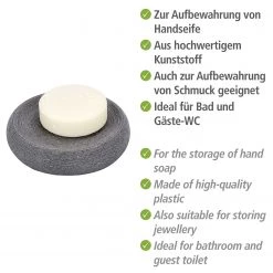 WENKO Porte-savon Goa - Polyrésine - Gris -Accessoires de salle de bain Soldes 1000333280 220218 040 DETAILS P000000001000333280