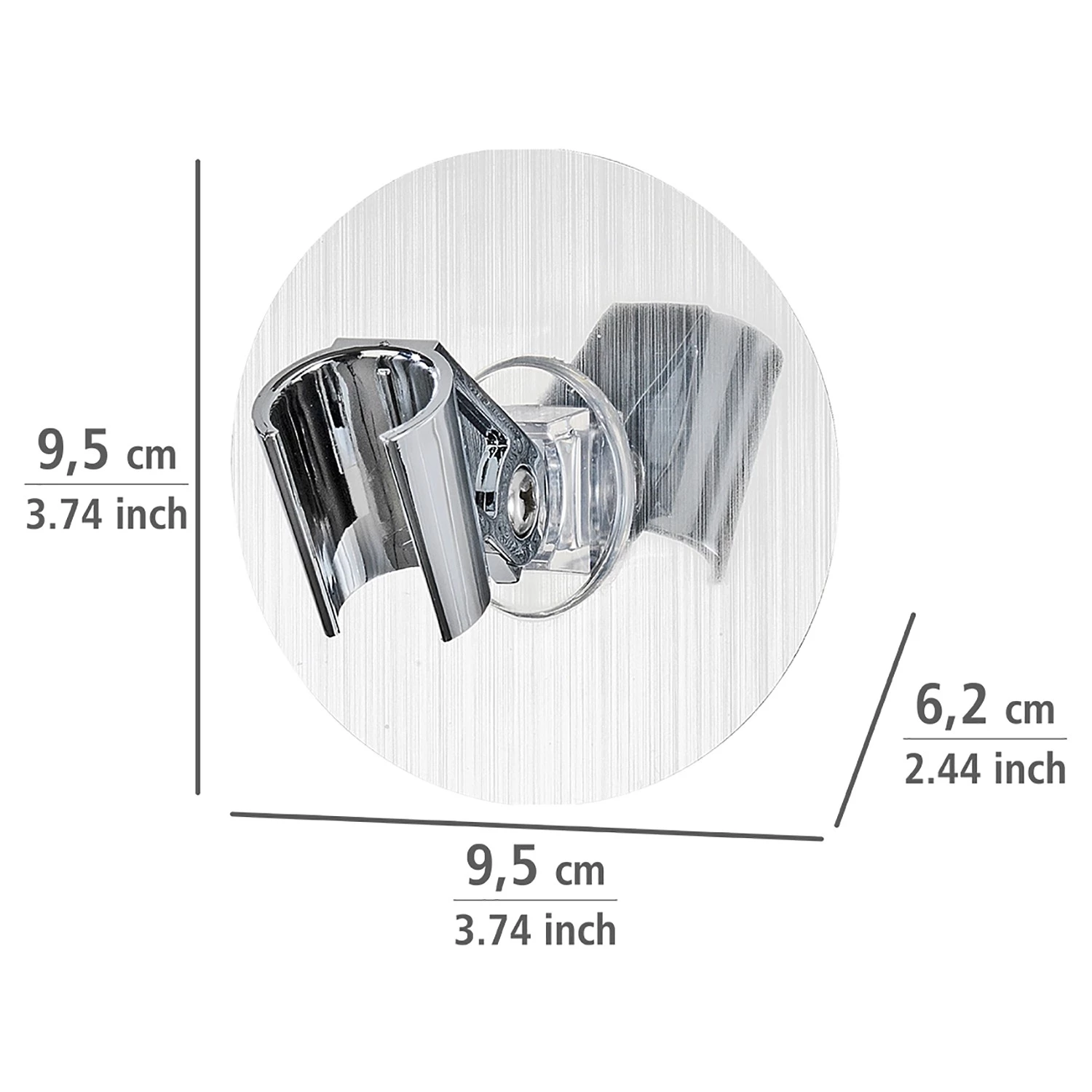 WENKO Porte pommeau de douche Static-Loc Osimo - Matière plastique (PET) / ABS - Argenté 7 WENKO Porte pommeau de douche Static-Loc Osimo - Matière plastique (PET) / ABS - Argenté – Image 7