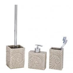 WENKO Verre à dents Fossil - Polyrésine - Beige -Accessoires de salle de bain Soldes 1000333294 220218 050 DETAILS P000000001000333294