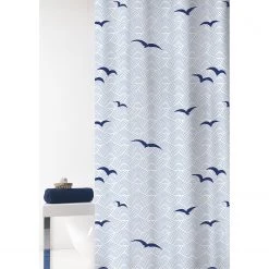 Grund Rideau de douche Seacoast - Polyester PVC - Bleu