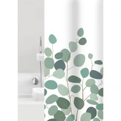 Grund Rideau de douche Floral - Polyester PVC - Vert