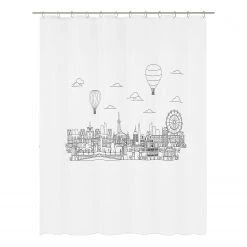 Accessoires de salle de bain Soldes 11 Kleine Wolke Rideau de douche Wonderland - PEVA - Noir / Blanc