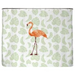 Arteneur Rideau de douche Flamant Rose - Polyester - Multicolore - 240 x 200 cm