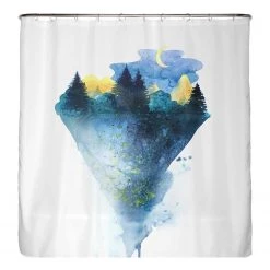 Arteneur Rideau de douche PS recyclé Nocturne - Polyester - Bleu