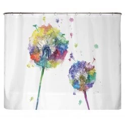 Arteneur Rideau de douche PS recyclé Pissenlit II - Polyester - Multicolore - 240 x 200 cm