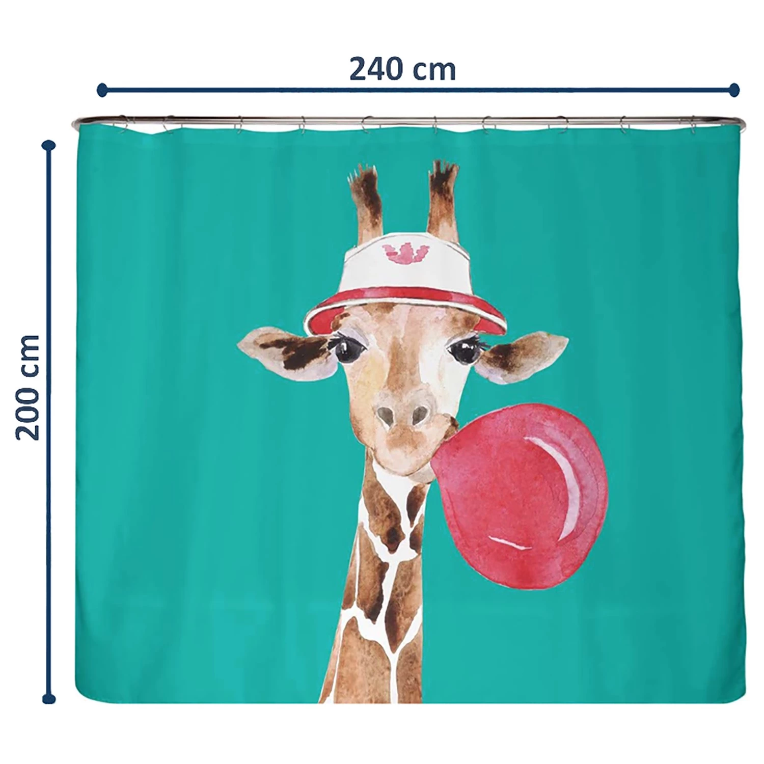 Arteneur Rideau de douche PS recyclé Girafe - Polyester - Multicolore - 240 x 200 cm 2 Arteneur Rideau de douche PS recyclé Girafe - Polyester - Multicolore - 240 x 200 cm – Image 2