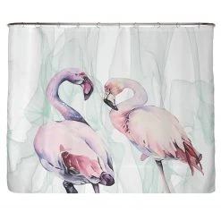 Arteneur Rideau de douche PS recyclé Flamingos - Polyester - Multicolore