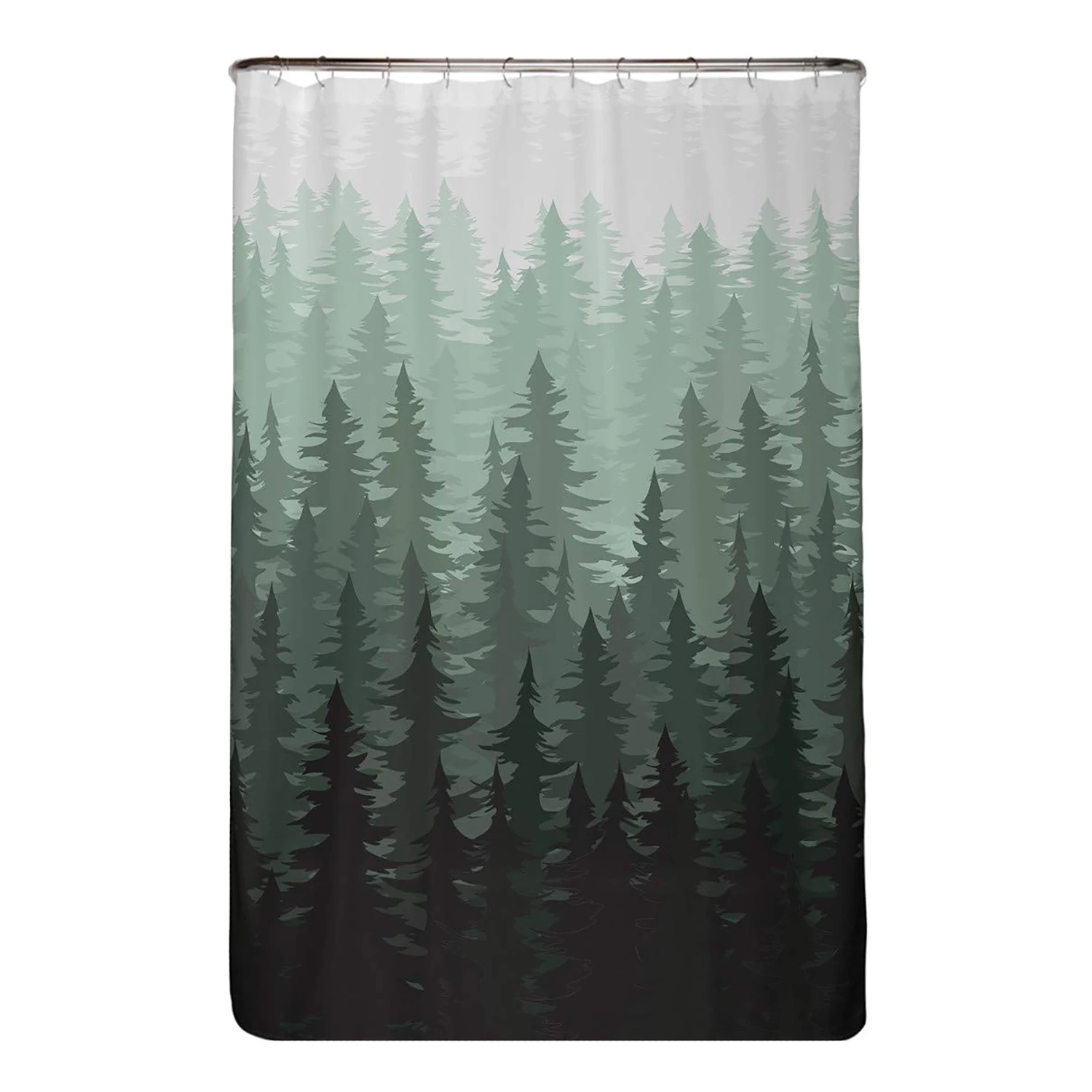 Arteneur Rideau de douche anti-moisissures Sapins - Polyester - Vert - 120 x 200 cm 1 Arteneur Rideau de douche anti-moisissures Sapins - Polyester - Vert - 120 x 200 cm
