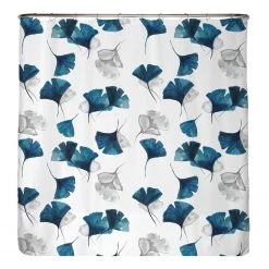Arteneur Rideau de douche PS recyclé Feuilles - Polyester - Bleu