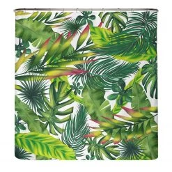 Arteneur Rideau de douche PS recyclé Jungle - Polyester - Vert - 180 x 200 cm