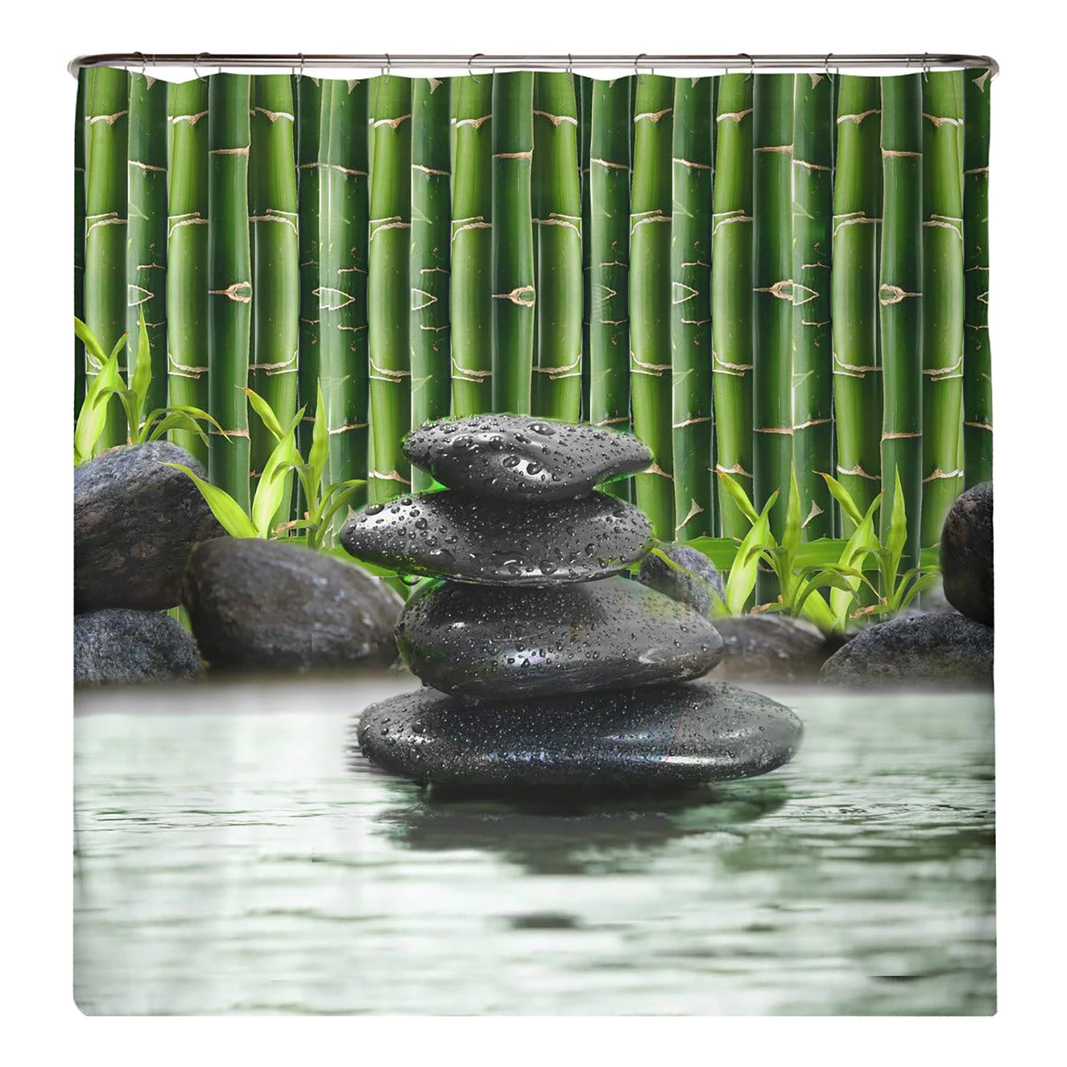 Arteneur Rideau de douche anti-moisissures Spa - Polyester - Vert - 180 x 200 cm 1 Arteneur Rideau de douche anti-moisissures Spa - Polyester - Vert - 180 x 200 cm