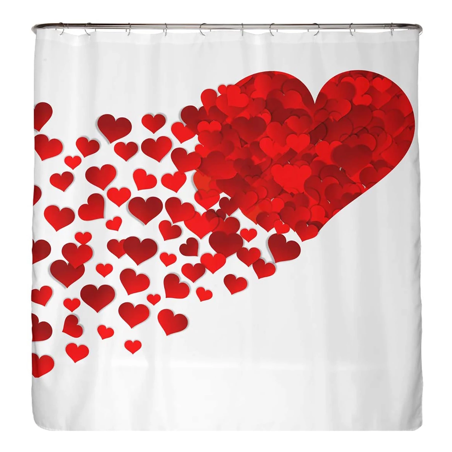 Arteneur Rideau de douche PS recyclé Cœur - Polyester - Rouge / Blanc 1 Arteneur Rideau de douche PS recyclé Cœur - Polyester - Rouge / Blanc