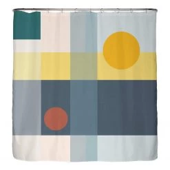 Arteneur Rideau de douche Color Blocking - Polyester - Multicolore