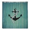 Arteneur Rideau de douche PS recyclé Ancre - Polyester - Bleu pétrole - 180 x 200 cm
