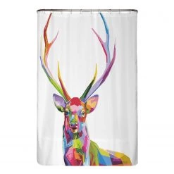 Arteneur Rideau de douche PS recyclé Cerf - Polyester - Multicolore
