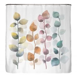 Arteneur Rideau de douche PS recyclé Feuilles II - Polyester - Multicolore - 180 x 200 cm