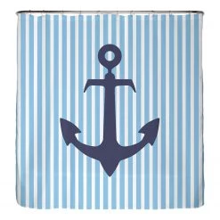 Arteneur Rideau de douche anti-moisi Ancre Bleue - Polyester - Bleu