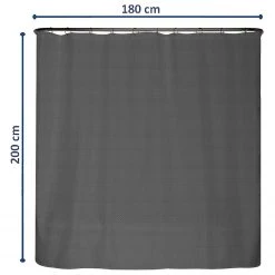 Arteneur Rideau de douche anti-moisi Newtown - Polyester - Anthracite - 180 x 200 cm -Accessoires de salle de bain Soldes 1000343457 220412 500 SKETCH DETAILS P000000001000343457 sketch
