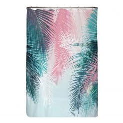 Arteneur Rideau de douche anti-moisi Palmier - Polyester - Multicolore - 120 x 200 cm