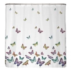 Arteneur Rideau de douche anti-moisi Papillon - Polyester - Multicolore - 180 x 200 cm