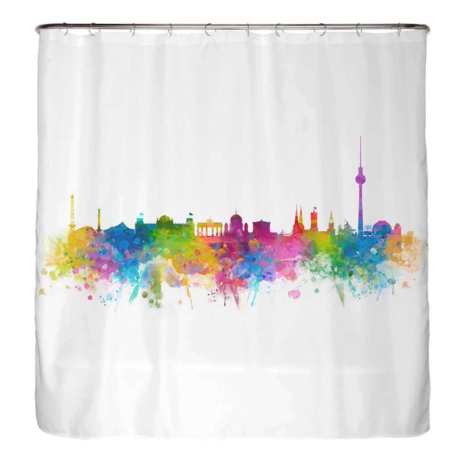 Arteneur Rideau de douche anti-moisissures Berlin - Polyester - Multicolore 1 Arteneur Rideau de douche anti-moisissures Berlin - Polyester - Multicolore