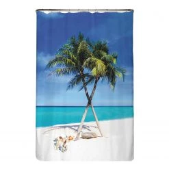 Arteneur Rideau de douche anti-moisissures Plage - Polyester - Multicolore - 120 x 180 cm