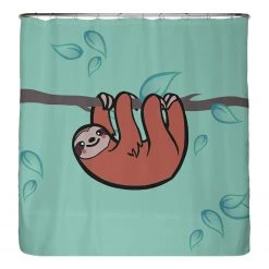 Arteneur Rideau de douche anti-moisi Paresseux - Polyester - Multicolore - 200 x 220 cm