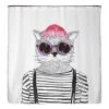 Arteneur Rideau de douche Chat Hipster - Polyester - Multicolore - 200 x 220 cm