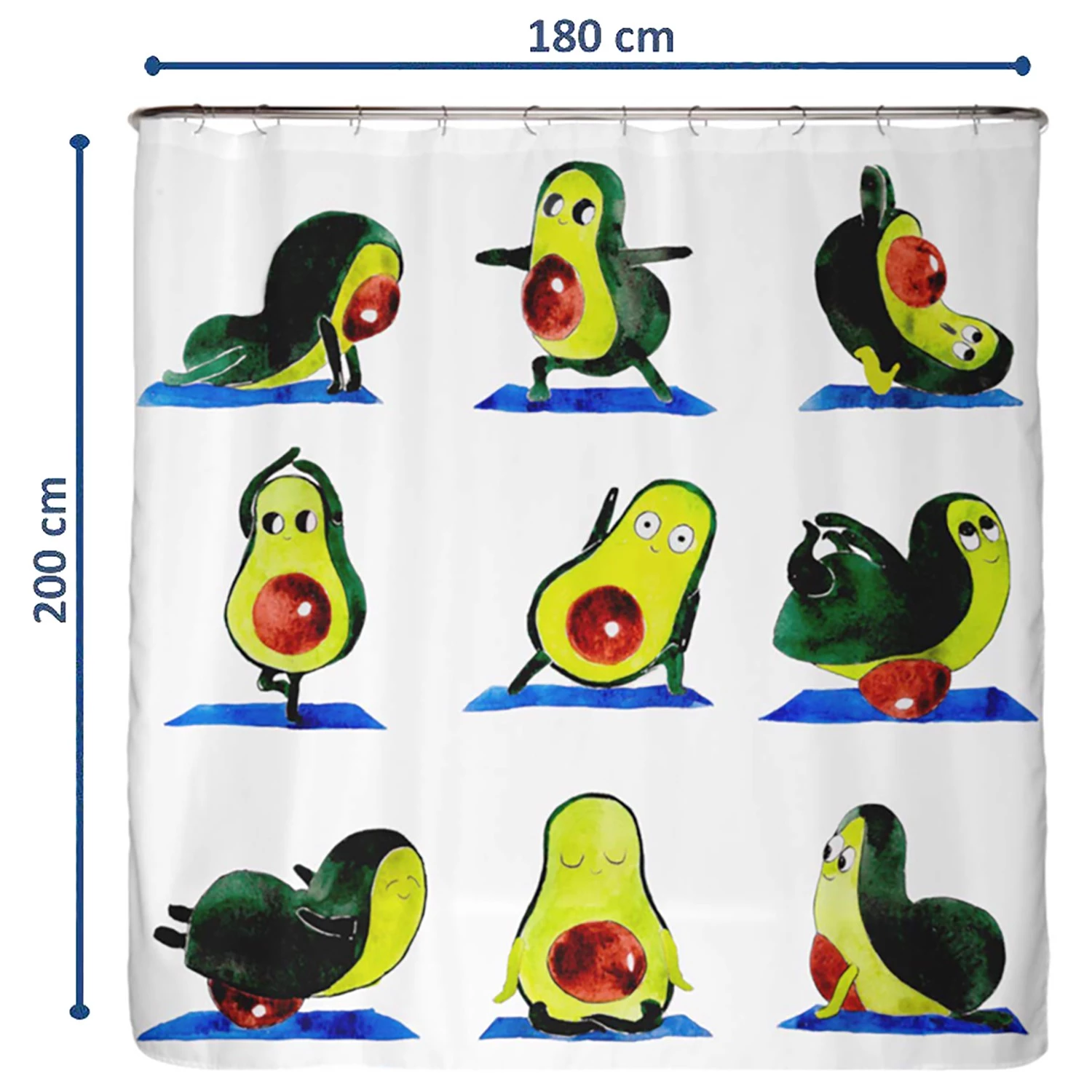 Arteneur Rideau de douche anti-moisi Avocado - Polyester - Multicolore 2 Arteneur Rideau de douche anti-moisi Avocado - Polyester - Multicolore – Image 2