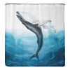 Arteneur Rideau de douche anti-moisi Baleine - Polyester - Bleu