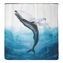 Arteneur Rideau de douche anti-moisi Baleine - Polyester - Bleu