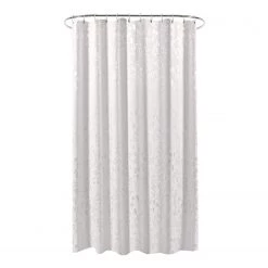 Arteneur Rideau de douche anti-moisi Ornament - Polyester - Blanc / Argenté - 120 x 180 cm